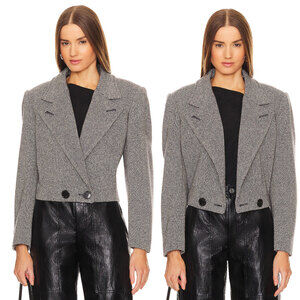 ISABEL MARANT ÉTOILE Cassidy Wool Blend Tweed Cropped Blazer Double Breasted XS